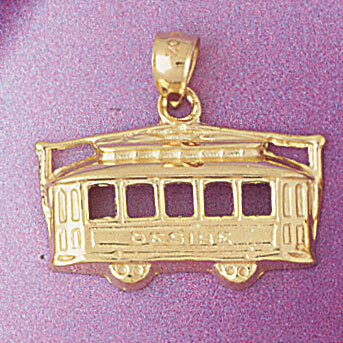 Classic Bus Pendant Necklace Charm Bracelet in Yellow, White or Rose Gold 4375
