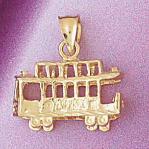Classic Bus Pendant Necklace Charm Bracelet in Yellow, White or Rose Gold 4381