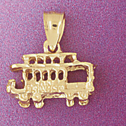 Dazzlers Jewelry Classic Bus Pendant Necklace Charm Bracelet in Yellow, White or Rose Gold 4382, MP…