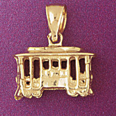 Classic Bus Pendant Necklace Charm Bracelet in Yellow, White or Rose Gold 4383