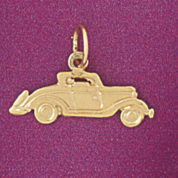 Classic Car Pendant Necklace Charm Bracelet in Yellow, White or Rose Gold 4403