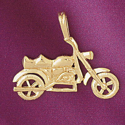 Motorbike Pendant Necklace Charm Bracelet in Yellow, White or Rose Gold 4407