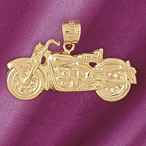 Motorbike Pendant Necklace Charm Bracelet in Yellow, White or Rose Gold 4410