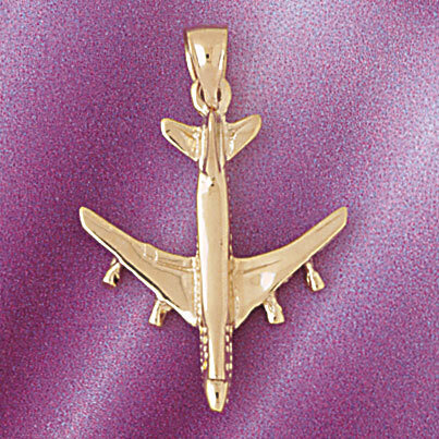 Dazzlers Jewelry Airplane Jet Pendant Necklace Charm Bracelet in Yellow, White or Rose Gold 4413, M…