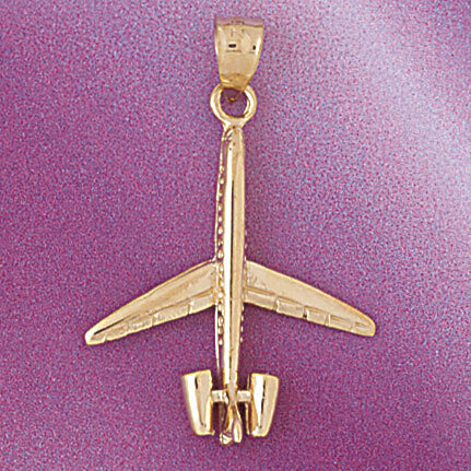 Dazzlers Jewelry Airplane Jet Pendant Necklace Charm Bracelet in Yellow, White or Rose Gold 4425, M…