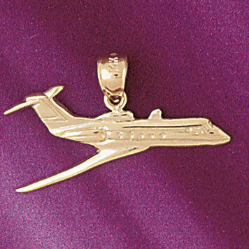 Airplane Jet Pendant Necklace Charm Bracelet in Yellow, White or Rose Gold 4432