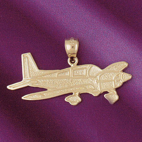 Airplane Pendant Necklace Charm Bracelet in Yellow, White or Rose Gold 4443