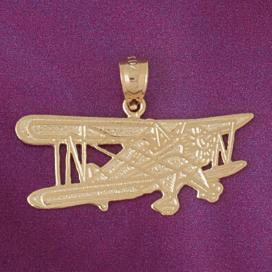 Airplane Pendant Necklace Charm Bracelet in Yellow, White or Rose Gold 4445