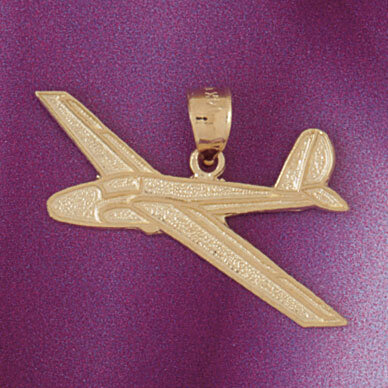 Airplane Pendant Necklace Charm Bracelet in Yellow, White or Rose Gold 4451