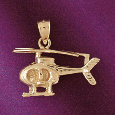 Helicopter Pendant Necklace Charm Bracelet in Yellow, White or Rose Gold 4453