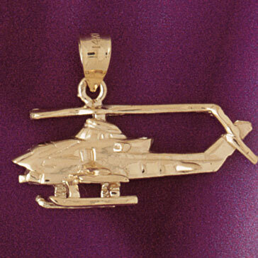 Helicopter Pendant Necklace Charm Bracelet in Yellow, White or Rose Gold 4455