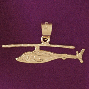 Helicopter Pendant Necklace Charm Bracelet in Yellow, White or Rose Gold 4464