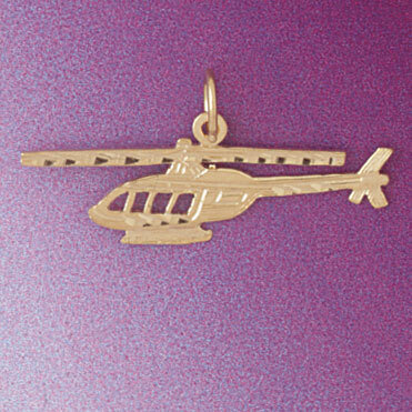 Helicopter Pendant Necklace Charm Bracelet in Yellow, White or Rose Gold 4467