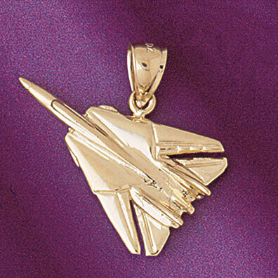 Airplane Jet Pendant Necklace Charm Bracelet in Yellow, White or Rose Gold 4471