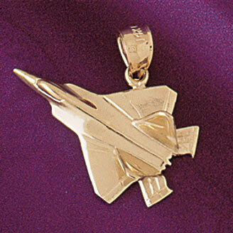 Airplane Jet Pendant Necklace Charm Bracelet in Yellow, White or Rose Gold 4472