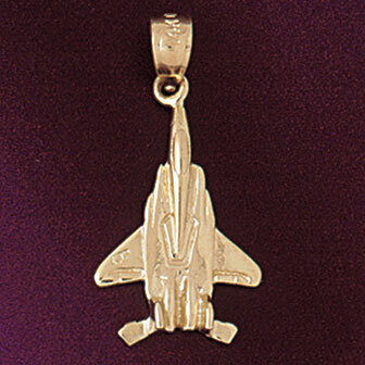 Airplane Jet Pendant Necklace Charm Bracelet in Yellow, White or Rose Gold 4474
