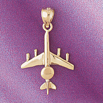 Spy Airplane Pendant Necklace Charm Bracelet in Yellow, White or Rose Gold 4487