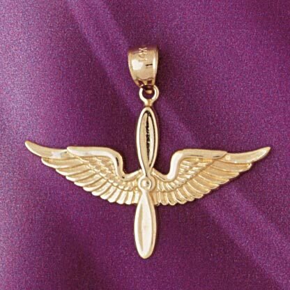 Military Air Force Sign Pendant Necklace Charm Bracelet in Yellow, White or Rose Gold 4506