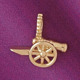 Dazzlers Jewelry Artillery Pendant Necklace Charm Bracelet in Yellow, White or Rose Gold 4513, MPN:…