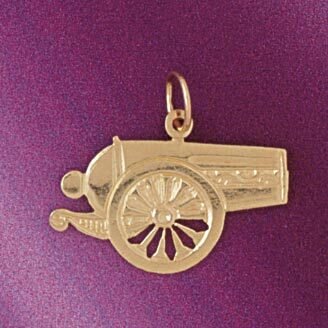 Artillery Pendant Necklace Charm Bracelet in Yellow, White or Rose Gold 4514