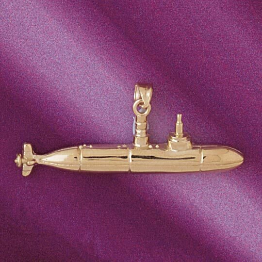 Submarine Pendant Necklace Charm Bracelet in Yellow, White or Rose Gold 4517