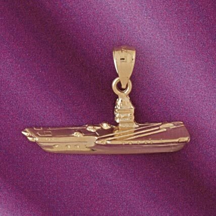 Aircraft Carrier Pendant Necklace Charm Bracelet in Yellow, White or Rose Gold 4518