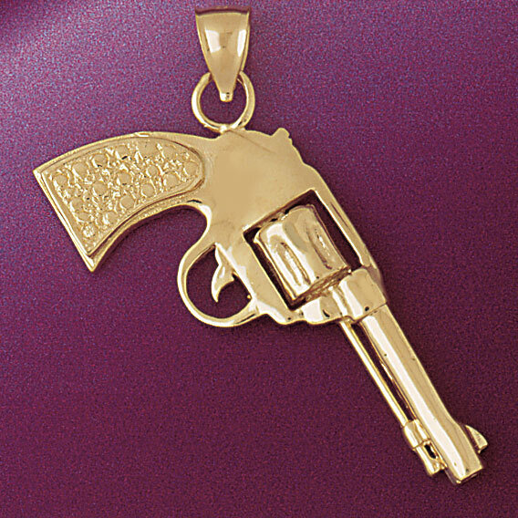 Gun Pendant Necklace Charm Bracelet in Yellow, White or Rose Gold 4520