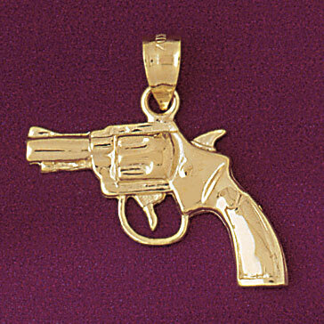Gun Pendant Necklace Charm Bracelet in Yellow, White or Rose Gold 4525