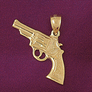 Gun Pendant Necklace Charm Bracelet in Yellow, White or Rose Gold 4526