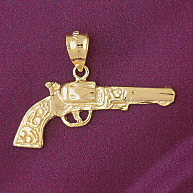 Gun Pendant Necklace Charm Bracelet in Yellow, White or Rose Gold 4528