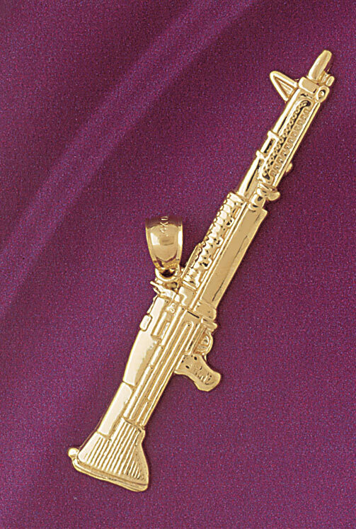 Dazzlers Jewelry Gun Pendant Necklace Charm Bracelet in Yellow, White or Rose Gold 4533, MPN: DZ-45…