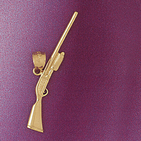 Gun Pendant Necklace Charm Bracelet in Yellow, White or Rose Gold 4537