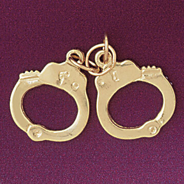 Handcuff Pendant Necklace Charm Bracelet in Yellow, White or Rose Gold 4565