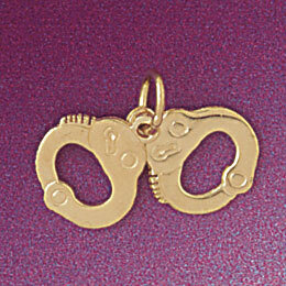 Handcuff Pendant Necklace Charm Bracelet in Yellow, White or Rose Gold 4567