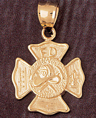 Dazzlers Jewelry Firefighter Pendant Necklace Charm Bracelet in Yellow, White or Rose Gold 4596, MP…
