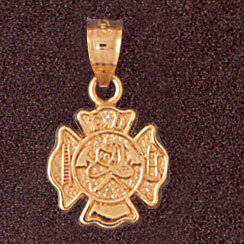 Firefighter Pendant Necklace Charm Bracelet in Yellow, White or Rose Gold 4600