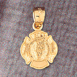 Firefighter Pendant Necklace Charm Bracelet in Yellow, White or Rose Gold 4603