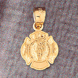 Dazzlers Jewelry Firefighter Pendant Necklace Charm Bracelet in Yellow, White or Rose Gold 4603, MP…