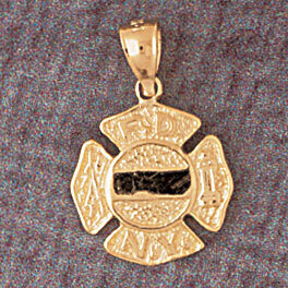 Firefighter Pendant Necklace Charm Bracelet in Yellow, White or Rose Gold 4604