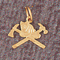 Dazzlers Jewelry Firefighter Hat Pendant Necklace Charm Bracelet in Yellow, White or Rose Gold 4618…