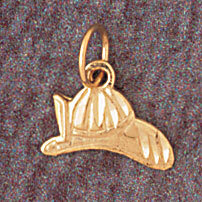 Dazzlers Jewelry Firefighter Hat Pendant Necklace Charm Bracelet in Yellow, White or Rose Gold 4622…