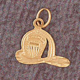 Dazzlers Jewelry Firefighter Hat Pendant Necklace Charm Bracelet in Yellow, White or Rose Gold 4623…