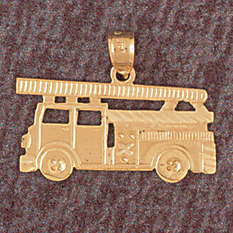 Firefighter Car Pendant Necklace Charm Bracelet in Yellow, White or Rose Gold 4631