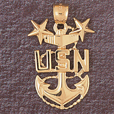 Us Navy Sign Pendant Necklace Charm Bracelet in Yellow, White or Rose Gold 4650