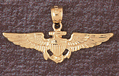 Dazzlers Jewelry Us Marine Sign Pendant Necklace Charm Bracelet in Yellow, White or Rose Gold 4654,…