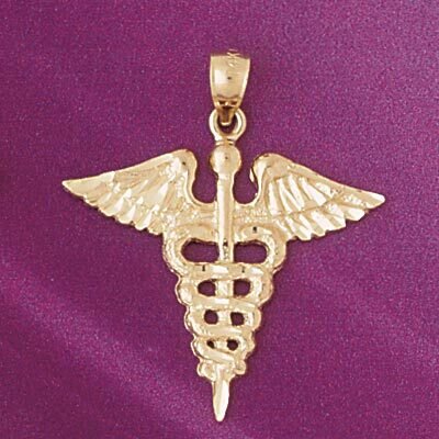 Medical Sign Pendant Necklace Charm Bracelet in Yellow, White or Rose Gold 4683