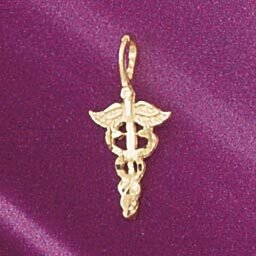 Medical Sign Pendant Necklace Charm Bracelet in Yellow, White or Rose Gold 4692