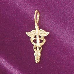 Dazzlers Jewelry Medical Sign Pendant Necklace Charm Bracelet in Yellow, White or Rose Gold 4692, M…