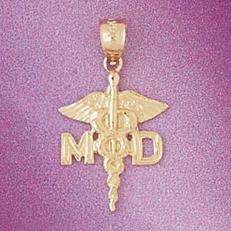 Md Medical Sign Pendant Necklace Charm Bracelet in Yellow, White or Rose Gold 4694