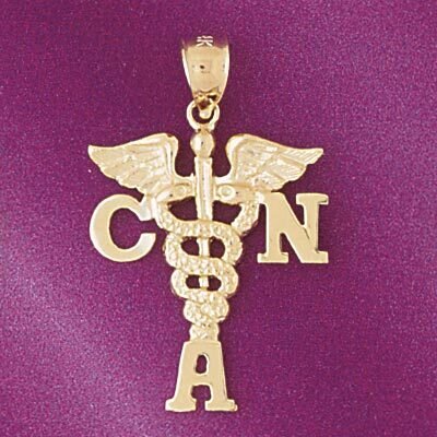 Medical Sign Pendant Necklace Charm Bracelet in Yellow, White or Rose Gold 4705